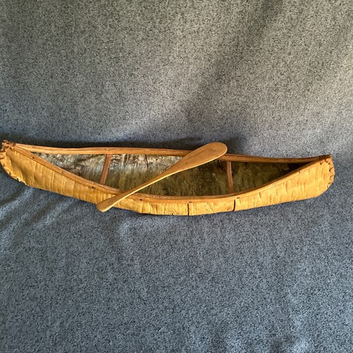 Vintage birch bark canoe - vintage,